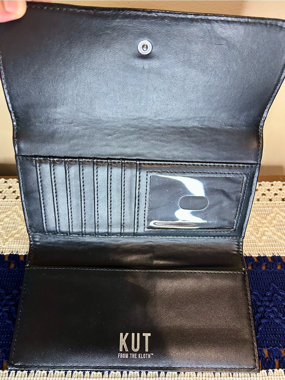 Kut from the Kloth Black and White Striped Wallet